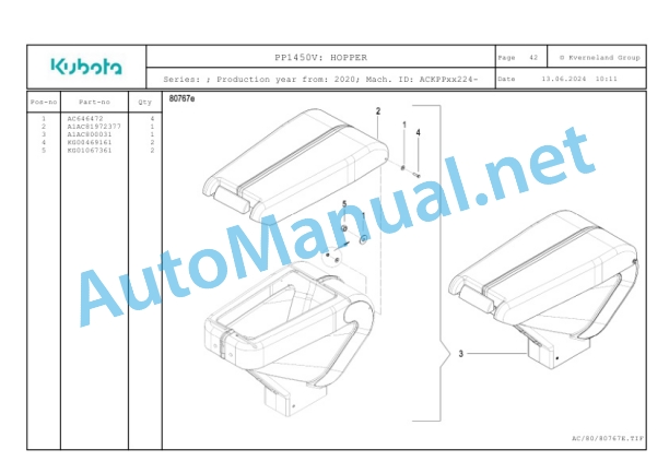 Kubota PP1450V Parts Manual PDF-2