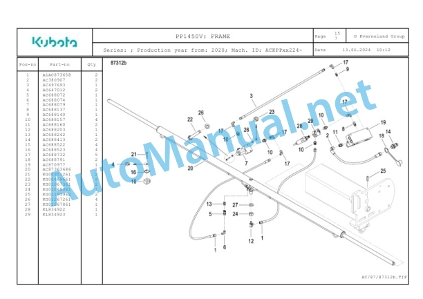 Kubota PP1450V Parts Manual PDF-4