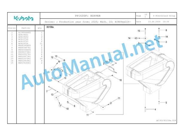 Kubota PP1600F Parts Manual PDF-3