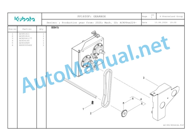 Kubota PP1600F Parts Manual PDF-4