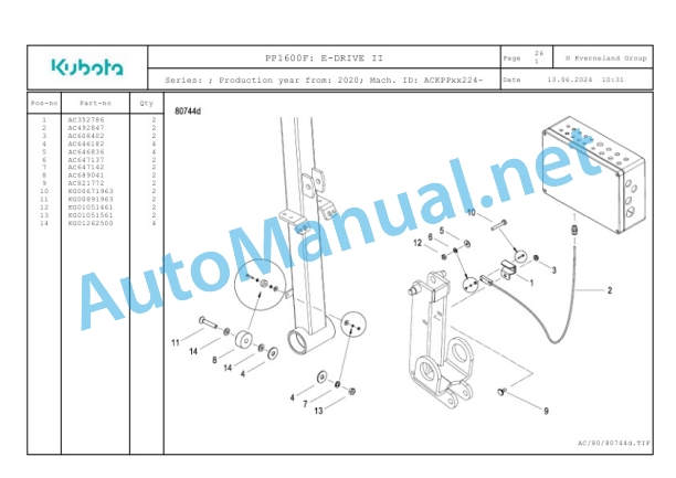 Kubota PP1600F Parts Manual PDF-5