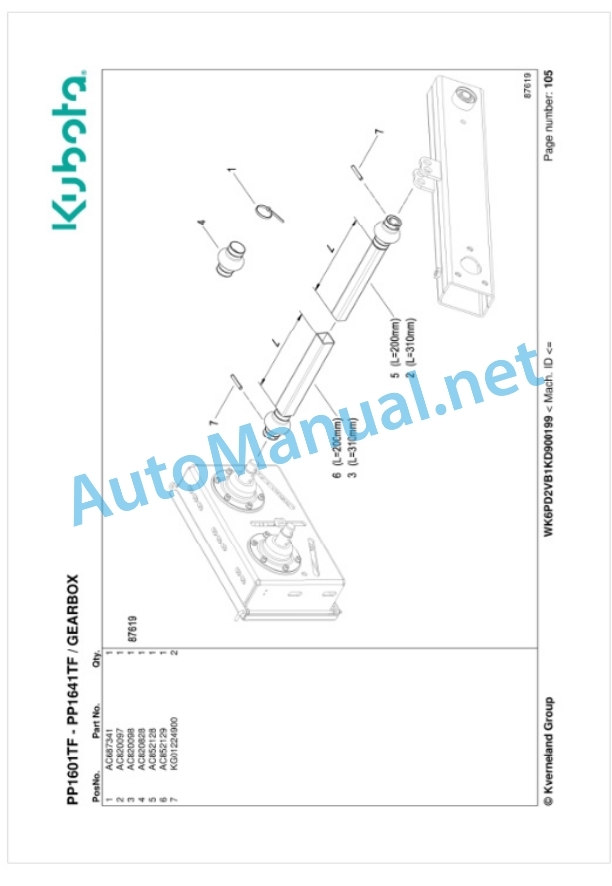 Kubota PP1601TF, PP1641TF Parts Manual PDF-3