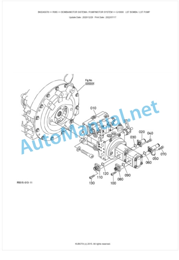 Kubota R065 Parts Manual PDF BKIDA5078-3