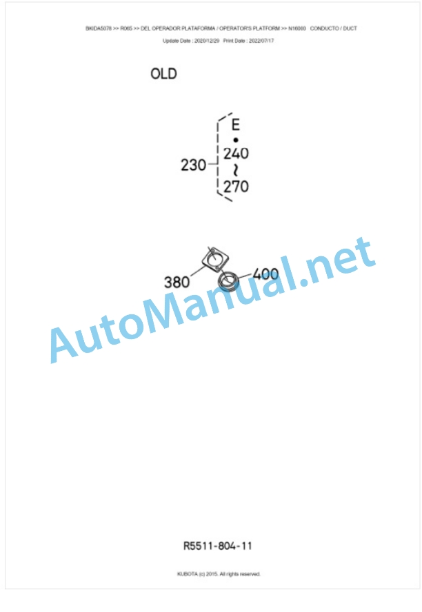 Kubota R065 Parts Manual PDF BKIDA5078-5