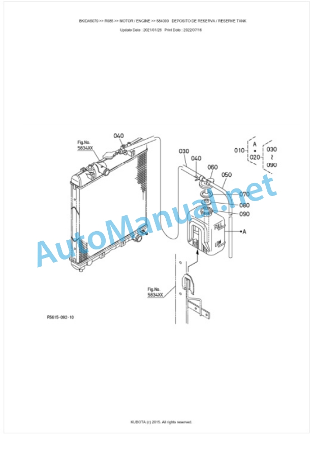 Kubota R085 Parts Manual PDF BKIDA5079-2