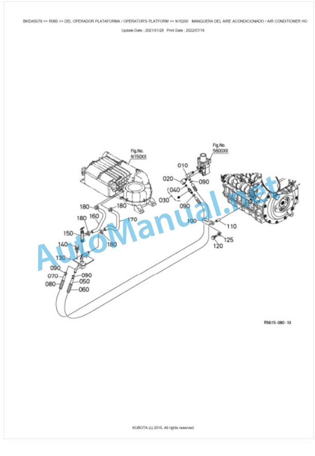 Kubota R085 Parts Manual PDF BKIDA5079-5