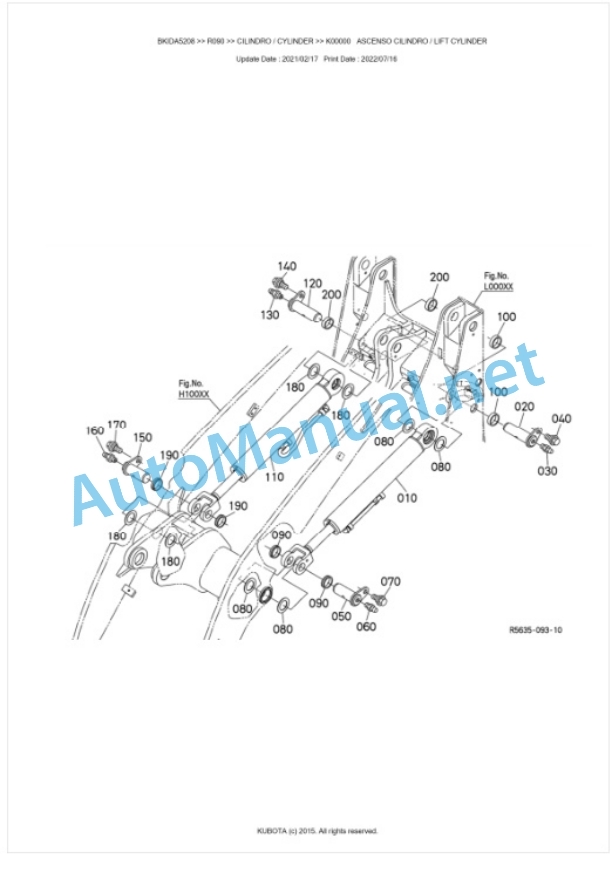 Kubota R090 Parts Manual PDF BKIDA5208-4