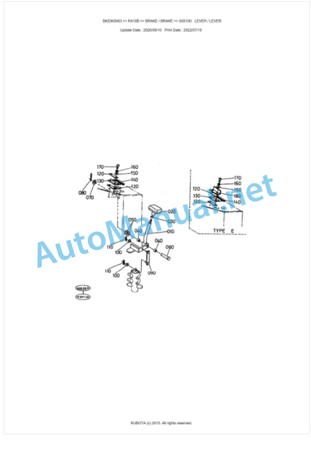 Kubota R410B Parts Manual PDF BKIDK0063-3