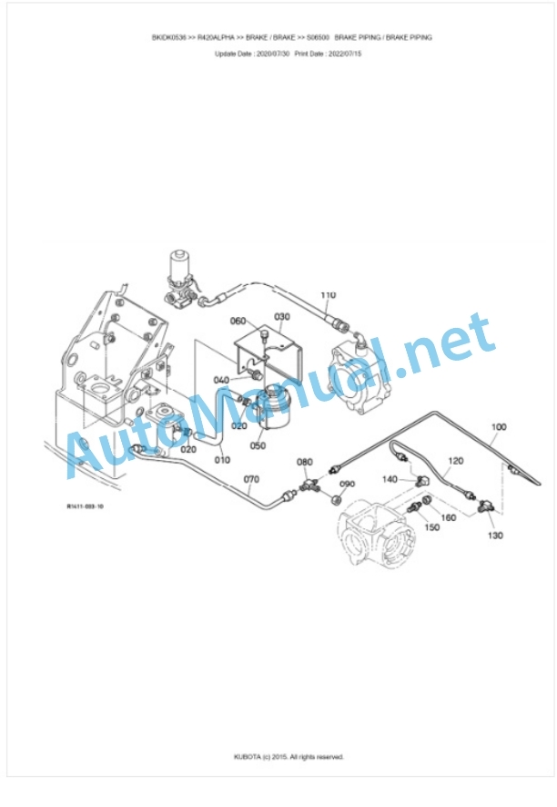 Kubota R420ALPHA Parts Manual PDF BKIDK0536-3