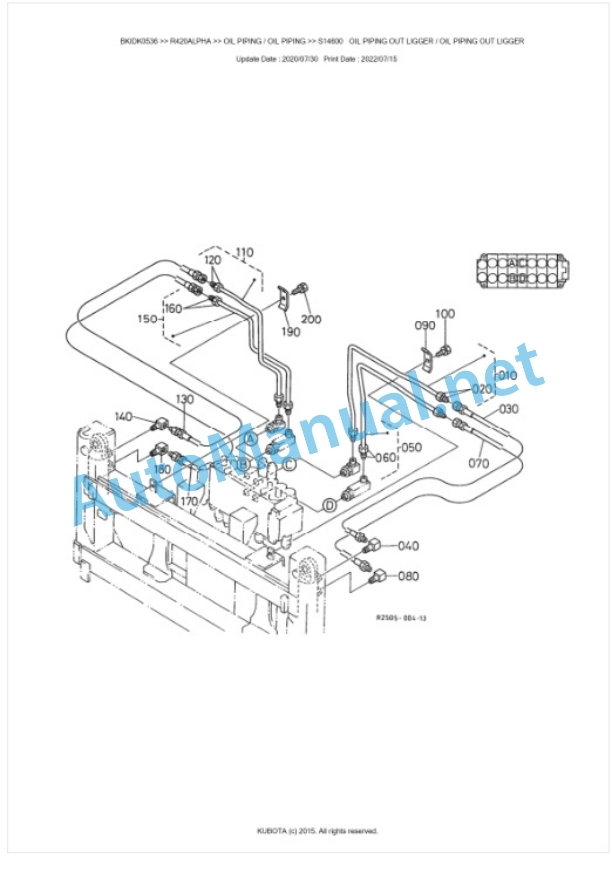 Kubota R420ALPHA Parts Manual PDF BKIDK0536-4