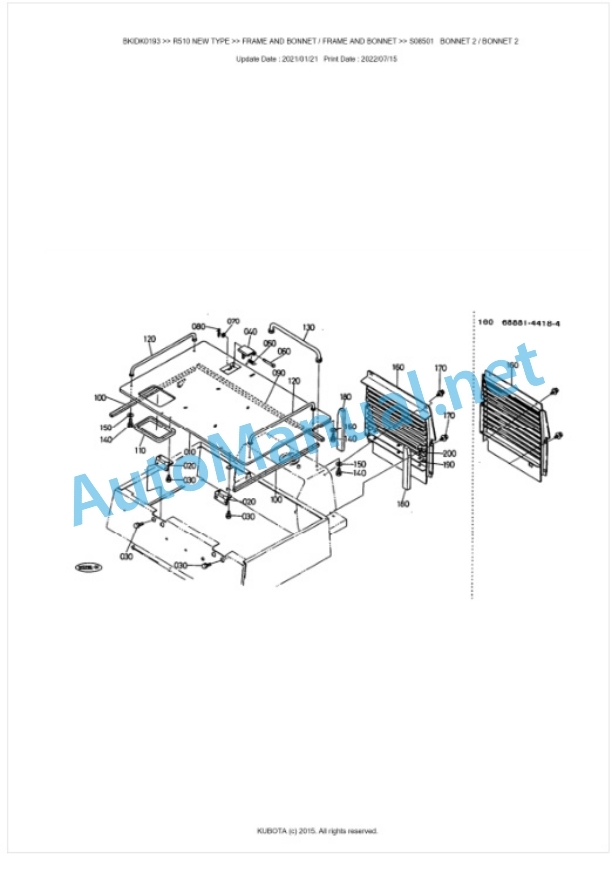 Kubota R510 NEW TYPE Parts Manual PDF BKIDK0193-3