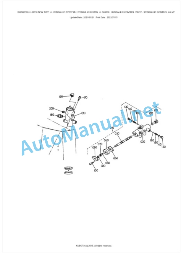 Kubota R510 NEW TYPE Parts Manual PDF BKIDK0193-5