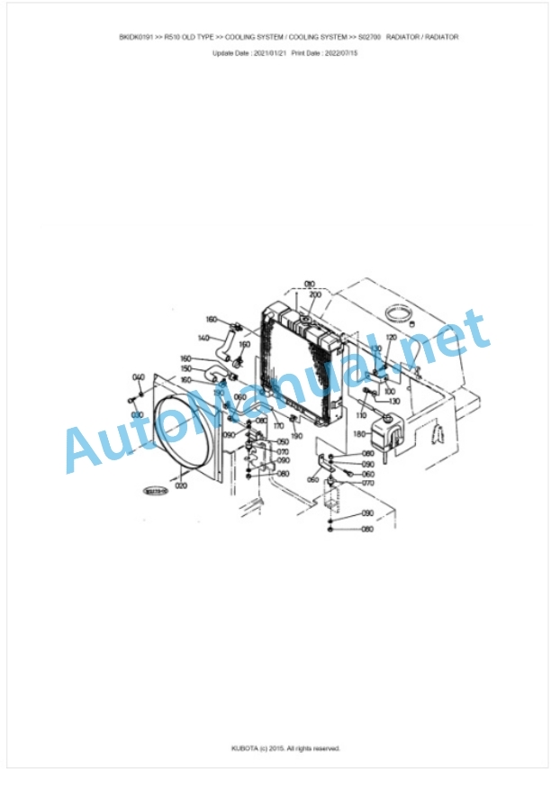 Kubota R510 OLD TYPE Parts Manual PDF BKIDK0191-2