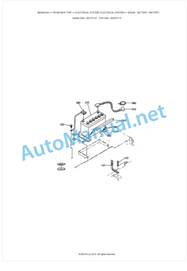 Kubota R510B NEW TYPE Parts Manual PDF BKIDK0194-2