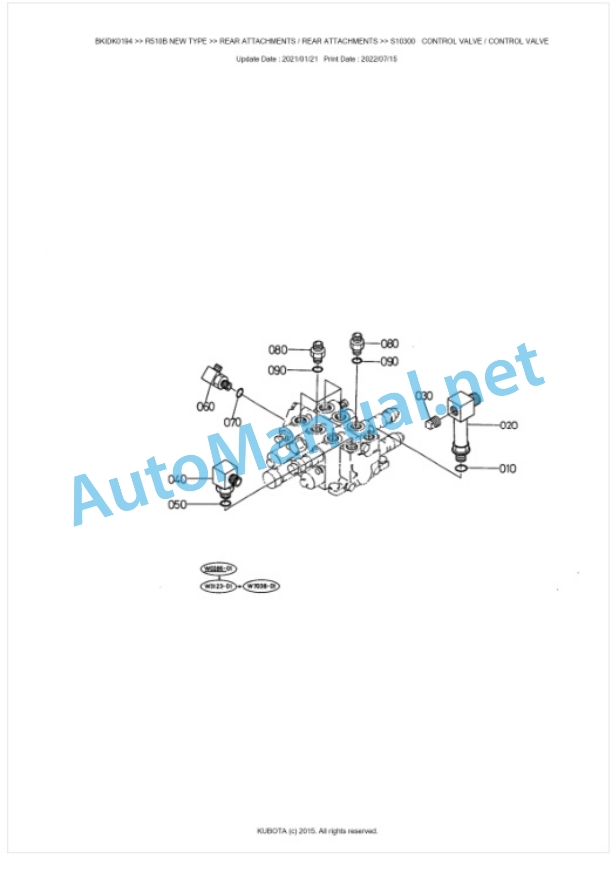 Kubota R510B NEW TYPE Parts Manual PDF BKIDK0194-5