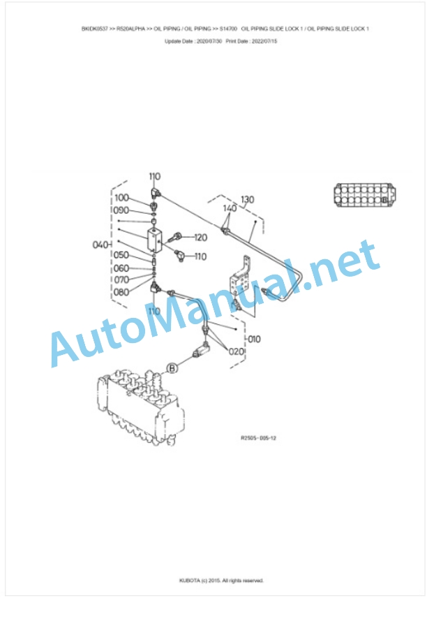 Kubota R520ALPHA Parts Manual PDF BKIDK0537-4