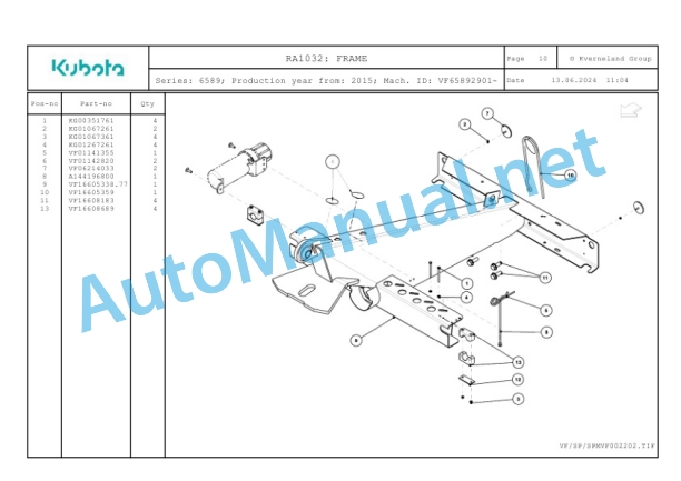 Kubota RA1032 Parts Manual PDF-4