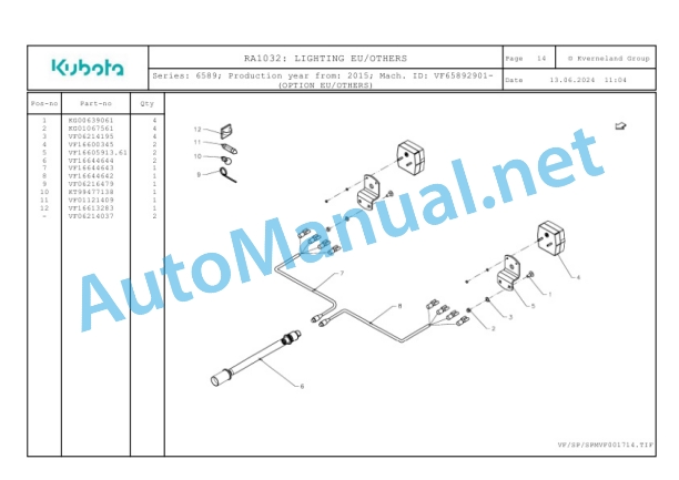 Kubota RA1032 Parts Manual PDF-5