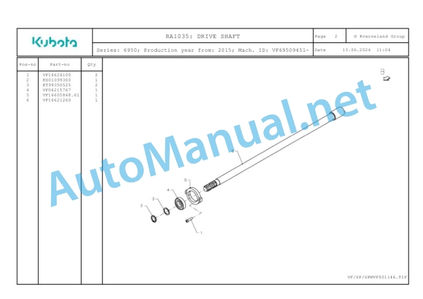 Kubota RA1035 Parts Manual PDF-2