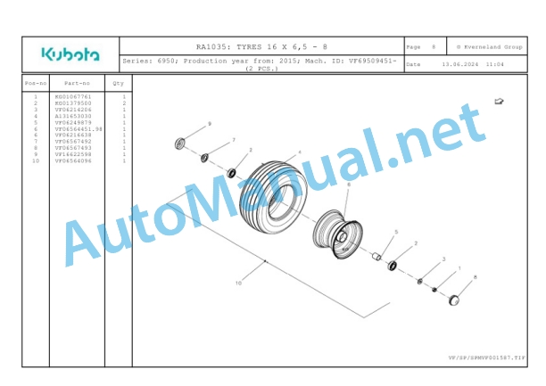 Kubota RA1035 Parts Manual PDF-3