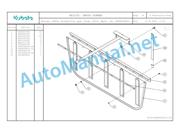 Kubota RA1035 Parts Manual PDF-4