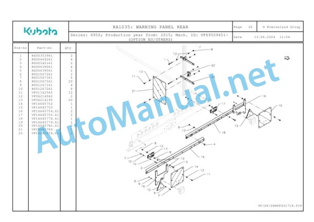 Kubota RA1035 Parts Manual PDF-5