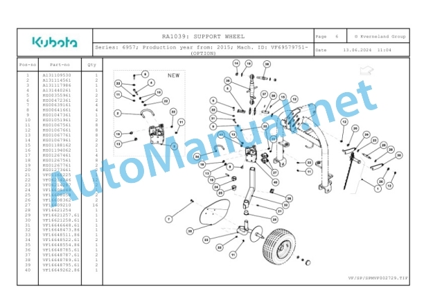 Kubota RA1039 Parts Manual PDF-3