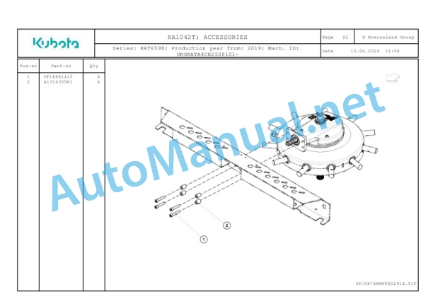 Kubota RA1042T Parts Manual PDF-5