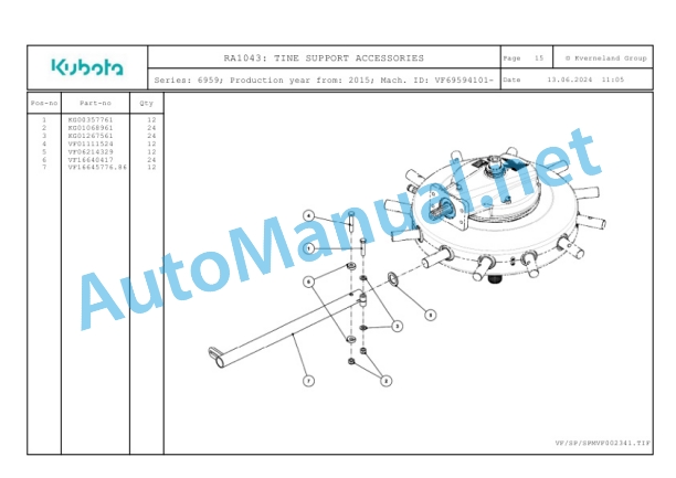 Kubota RA1043 Parts Manual PDF-5