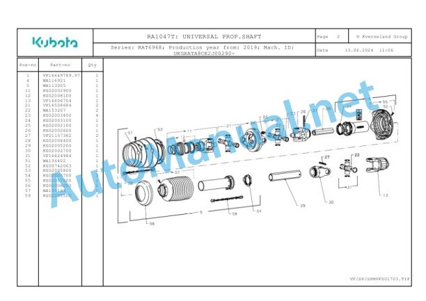 Kubota RA1047T Parts Manual PDF-2