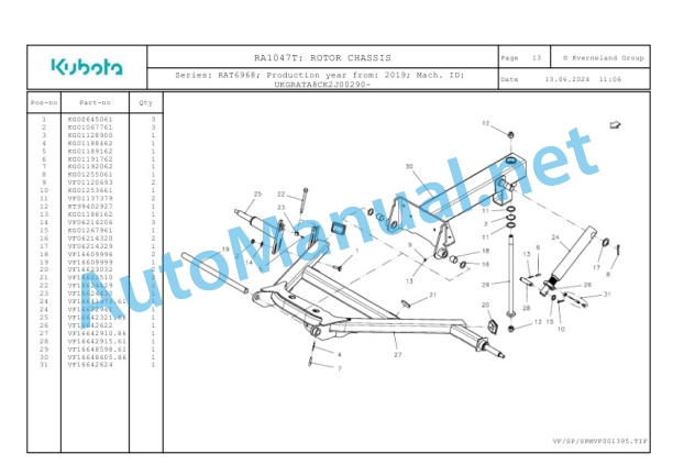 Kubota RA1047T Parts Manual PDF-4