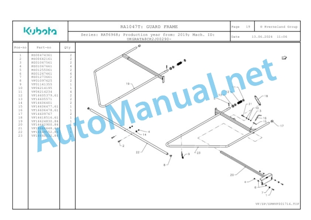 Kubota RA1047T Parts Manual PDF-5