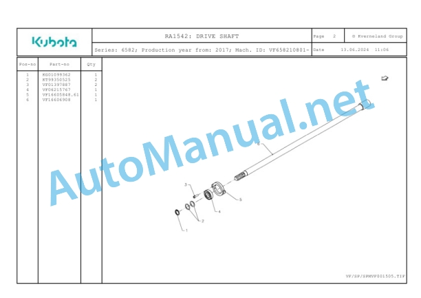 Kubota RA1542 Parts Manual PDF-2