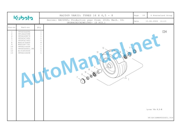 Kubota RA2069 VARIO Parts Manual PDF-3