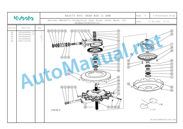 Kubota RA2070 EVO Parts Manual PDF-2