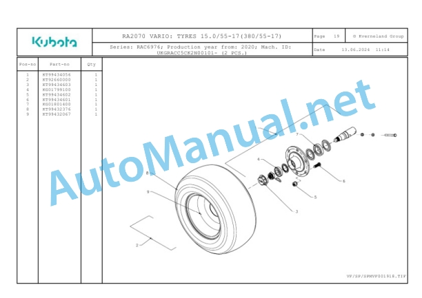 Kubota RA2070 VARIO Parts Manual PDF-3