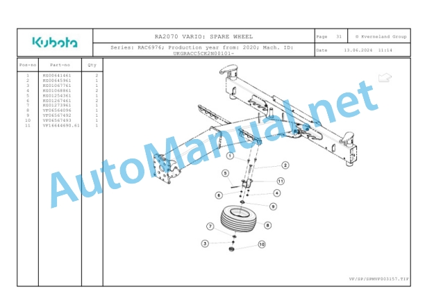 Kubota RA2070 VARIO Parts Manual PDF-4