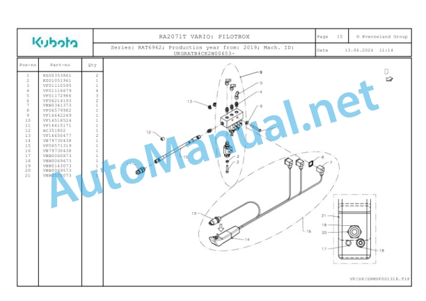 Kubota RA2071T VARIO Parts Manual PDF-3