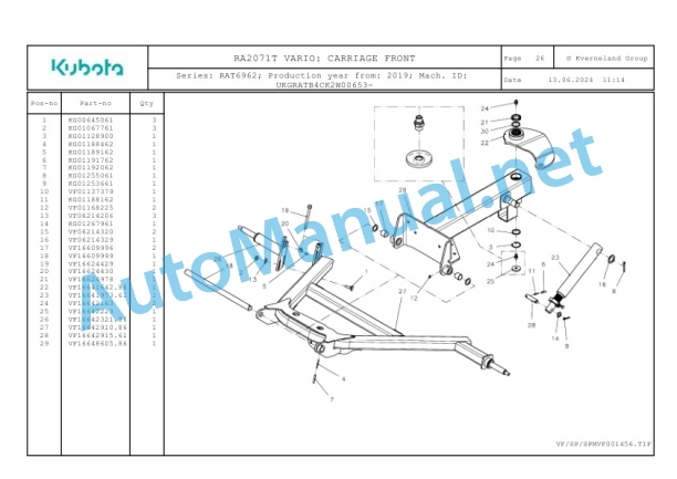 Kubota RA2071T VARIO Parts Manual PDF-4