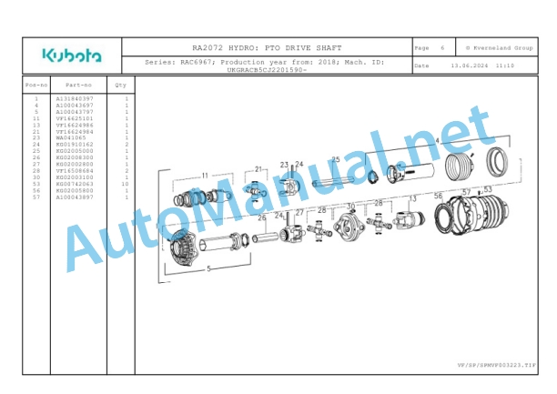 Kubota RA2072 HYDRO Parts Manual PDF-2