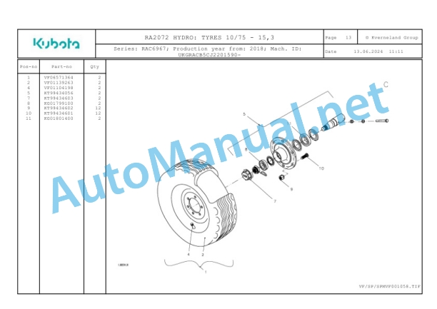 Kubota RA2072 HYDRO Parts Manual PDF-3