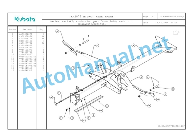 Kubota RA2072 HYDRO Parts Manual PDF-4