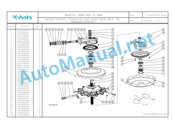 Kubota RA2072 Parts Manual PDF-2