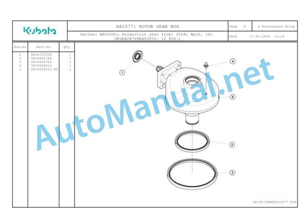 Kubota RA2577 Parts Manual PDF-2