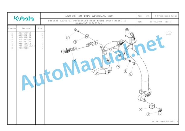 Kubota RA2580 Parts Manual PDF-3