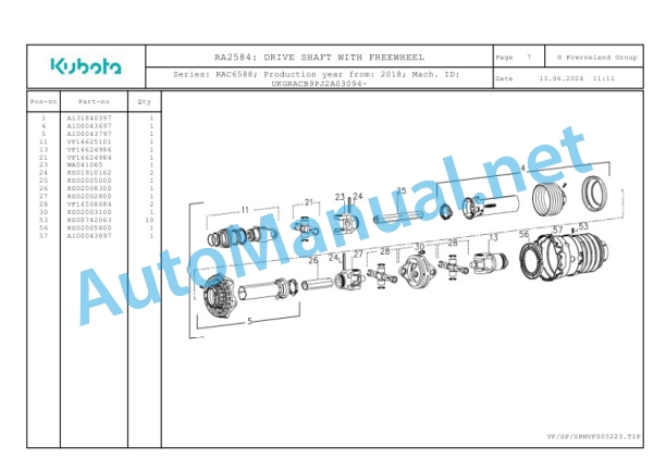 Kubota RA2584 Parts Manual PDF-2