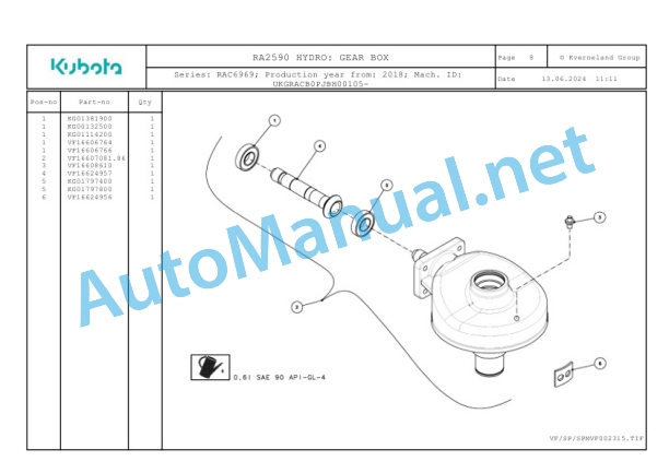 Kubota RA2590 HYDRO Parts Manual PDF-2