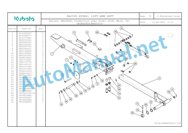 Kubota RA2590 HYDRO Parts Manual PDF-4