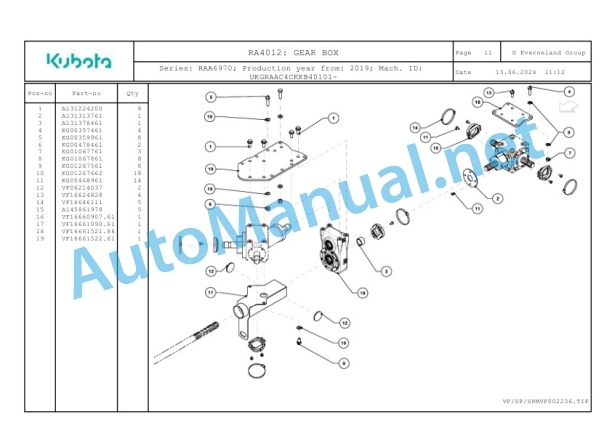 Kubota RA4012 Parts Manual PDF-2