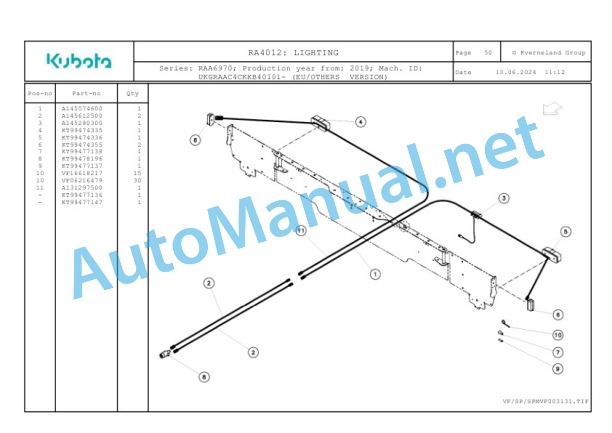 Kubota RA4012 Parts Manual PDF-5